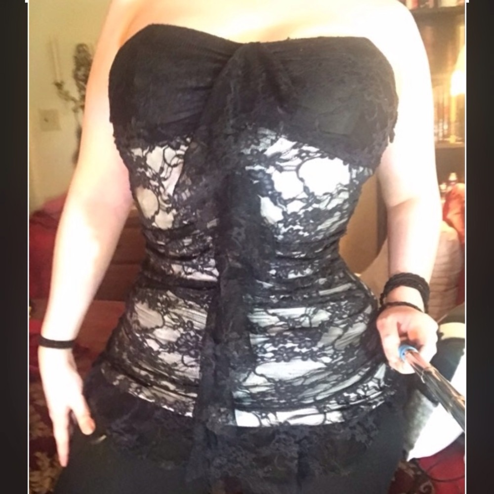 Sexy Black Lace Gothic Tube Top